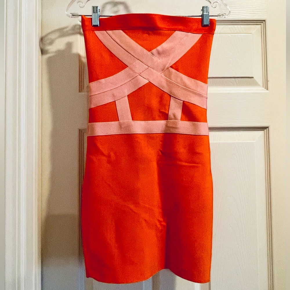 Bebe Color-Block Strapless Bandage Mini
Dress - Picture 2 of 6